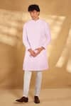 Shop_Alaya Advani_Pink Bundi And Kurta Silk Hand Work Sequin Bandi With Set _at_Aza_Fashions