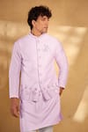 Alaya Advani_Pink Bundi And Kurta Silk Hand Work Sequin Bandi With Set _at_Aza_Fashions