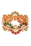 Shop_Hrisha Jewels_Multi Color Kundan Polki Embellished Bangle _Online_at_Aza_Fashions