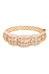 Shop_Hrisha Jewels_Gold Plated Kundan Polki Embellished Bangle _Online_at_Aza_Fashions