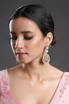 Buy_Hrisha Jewels_Gold Plated Zirconia Embellished Dangler Earrings _at_Aza_Fashions