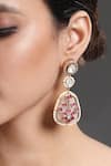 Hrisha Jewels_Gold Plated Zirconia Embellished Dangler Earrings _Online_at_Aza_Fashions