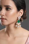 Buy_Hrisha Jewels_Gold Plated Synthetic Moissanite Kundan Polki Embellished Dangler Earrings _Online_at_Aza_Fashions