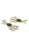 Shop_Hrisha Jewels_Gold Plated Synthetic Moissanite Kundan Polki Embellished Dangler Earrings _Online_at_Aza_Fashions