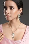 Hrisha Jewels_Gold Plated Semi-precious Stones Embellished Pendant Necklace Set _Online_at_Aza_Fashions