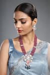 Buy_Hrisha Jewels_Multi Color Zirconia Embellished Pendant Necklace Set _at_Aza_Fashions