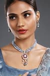 Buy_Hrisha Jewels_Multi Color Natural Baroque Pearls Agate Embellished Pendant Choker Necklace Set _Online_at_Aza_Fashions