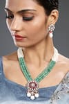 Hrisha Jewels_Multi Color Natural Baroque Pearls Agate Embellished Pendant Necklace Set _Online_at_Aza_Fashions