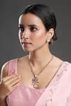 Buy_Hrisha Jewels_Gold Plated Natural Onyx Stone Embellished Pendant Necklace Set _at_Aza_Fashions