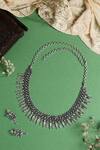 Buy_Mero Jewellery_Silver Plated Tribal Vibe Spikey Necklace Set _at_Aza_Fashions
