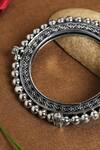 Shop_Mero Jewellery_Silver Plated Beads Carved Embellished Kada _at_Aza_Fashions