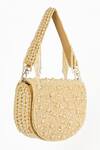 Buy_Tasna_White Crystal Bead Embellished Bag _Online_at_Aza_Fashions