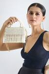 Buy_Tasna_White Pearls, Crystals And Embellished Clutch _at_Aza_Fashions
