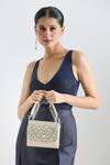 Buy_Tasna_Beige Diamond Crystal Embellished Clutch _at_Aza_Fashions