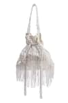 Shop_Tasna_Silver Cutdana Tassel Embellished Potli _at_Aza_Fashions