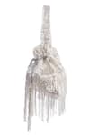 Tasna_Silver Cutdana Tassel Embellished Potli _Online_at_Aza_Fashions