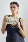 Buy_Tasna_White Cutdana Abstract Embellished Clutch _at_Aza_Fashions