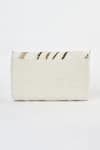 Tasna_White Cutdana Abstract Embellished Clutch _Online_at_Aza_Fashions