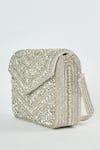 Tasna_White Diamond Embellished Clutch _at_Aza_Fashions