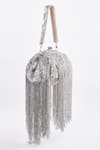 Tasna_Silver Cutdana Embellished Potli Bag _Online_at_Aza_Fashions