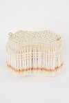 Shop_Tasna_White Pearl Octagonal Shaped Bag _at_Aza_Fashions