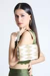 Tasna_Gold Cutdana Chevron Embellished Bag _Online_at_Aza_Fashions