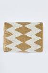 Buy_Tasna_Gold Cutdana Chevron Embellished Bag _Online_at_Aza_Fashions