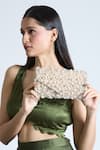 Buy_Tasna_Rose Gold Cutdana Glitzy Embroidered Clutch _at_Aza_Fashions