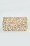 Shop_Tasna_Rose Gold Cutdana Glitzy Embroidered Clutch _at_Aza_Fashions