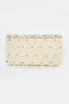 Tasna_Rose Gold Cutdana Glitzy Embroidered Clutch _at_Aza_Fashions