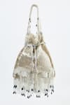 Shop_Tasna_Silver Cutdana Celeste Embroidered Potli Bag _at_Aza_Fashions