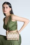 Tasna_Gold Cutdana Starla Embroidered Sling Bag _at_Aza_Fashions