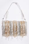 Tasna_Gold Cutdana Callista Embroidered Handbag _at_Aza_Fashions