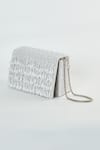 Tasna_White Pearl Drop Tassel Embellished Sling Bag _at_Aza_Fashions