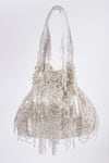 Buy_Tasna_Silver Cutdana Lunar Embellished Potli Bag _Online_at_Aza_Fashions