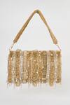 Shop_Tasna_Gold Crystal Astral Bloom Embellished Sling Bag _at_Aza_Fashions