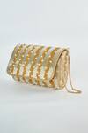 Tasna_Gold Crystal Aria Bling Embellished Clutch _at_Aza_Fashions