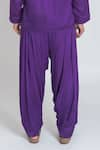 Neora By Nehal Chopra_Purple Bemberg Modal Silk Plain Draped Dhoti Pant _Online_at_Aza_Fashions