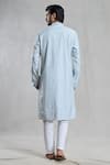 Shop_Arihant Rai Sinha_Blue Viscose, Polyester Embroidery Geometric Thread Kurta And Pant Set _at_Aza_Fashions