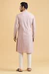 Shop_Arihant Rai Sinha_Pink Viscose Embroidery Geometric Thread Straight Kurta _at_Aza_Fashions