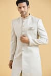 Buy_Aryavir Malhotra_Blue Sherwani Brocade Embroidered Collar And Pant Set 