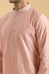 Buy_Aryavir Malhotra_Peach Kurta Viscose Embroidered Mirror Placket With Pant _Online_at_Aza_Fashions