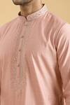 Arihant Rai Sinha Peach Viscose Mirrors Placket Kurta at Aza Fashions Arihant Rai Sinha_Peach Viscose Mirrors Placket Kurta_at_Aza_Fashions