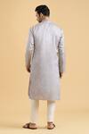 Shop_Arihant Rai Sinha_Purple Linen, Silk Mirrors Geometric Placket Kurta_at_Aza_Fashions