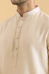 Buy_Arihant Rai Sinha_Beige Silk Plain Kurta_Online_at_Aza_Fashions