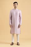 Buy_Arihant Rai Sinha_Purple Silk Solid Kurta _Online_at_Aza_Fashions