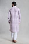 Shop_Aryavir Malhotra_Purple Cotton Embroidery Floral Chikankari Work Kurta With Pant _at_Aza_Fashions