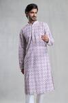 Buy_Aryavir Malhotra_Purple Cotton Embroidery Floral Chikankari Work Kurta With Pant _Online_at_Aza_Fashions