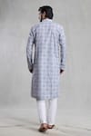 Shop_Arihant Rai Sinha_Grey Cotton Embroidery Straight Chikankari Work Kurta _at_Aza_Fashions