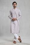 Buy_Aryavir Malhotra_Green Cotton Embroidery Floral Chikankari Work Kurta With Pant _at_Aza_Fashions